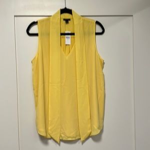 NWT yellow Ann Taylor tie front blouse